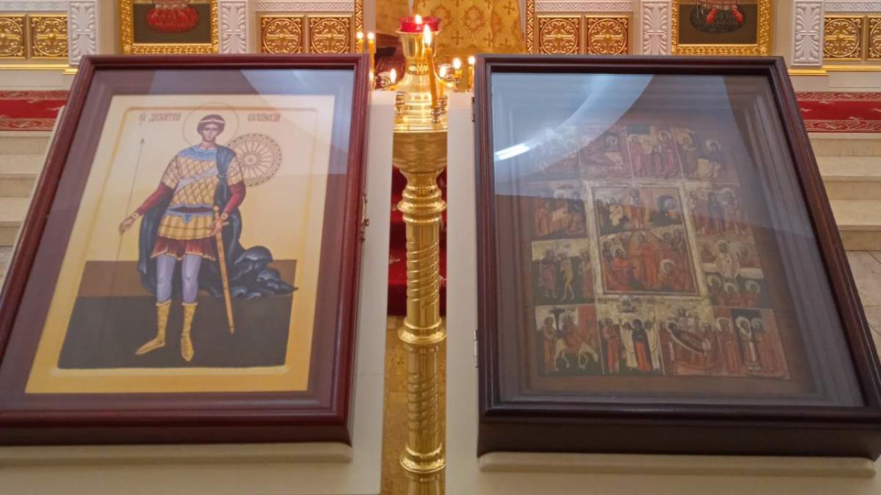 Икона великомученика Димитрия Солунского в храме Мефодия и Кирилла при СГУ Саратов
